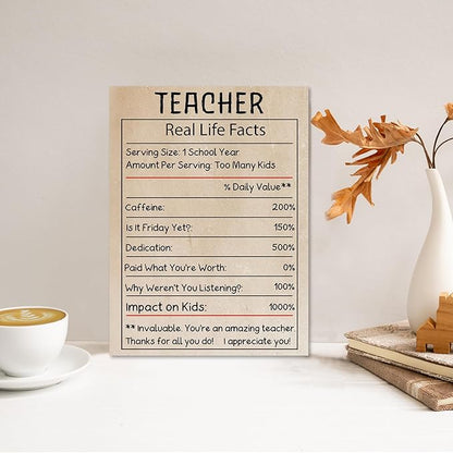 Funny Teacher Appreciation Card, 10.6x7.9 inches Teacher Thank You Card with Envelope, Teacher Gifts form Students, Teacher Appreciation Week Gifts Ideas