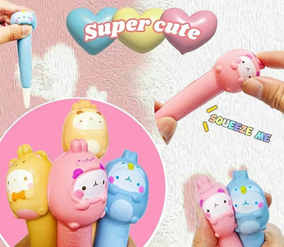 Easter Baskets Kawaii Squishy Pen 4 Pcs Cute & Fun Pens for Stationary & Cool Pens for Teenage Gifts for Tweens Back to School Supplies