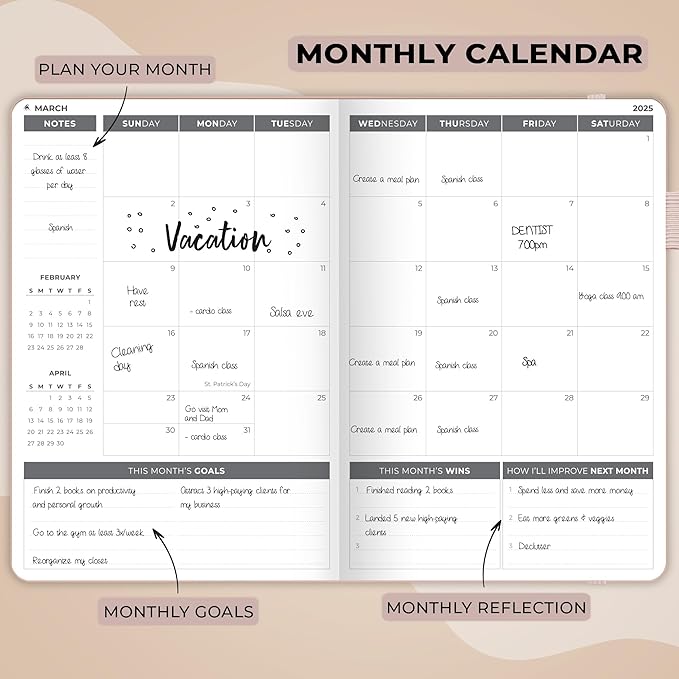 Clever Fox Dated Planner 2025-2026 – Weekly Life Planner Notebook for Goal Setting & Time Management – Planner with Habits Tracker, to-do List & Dated Pages – A5, Lasts 1 Year (Rose Gold)