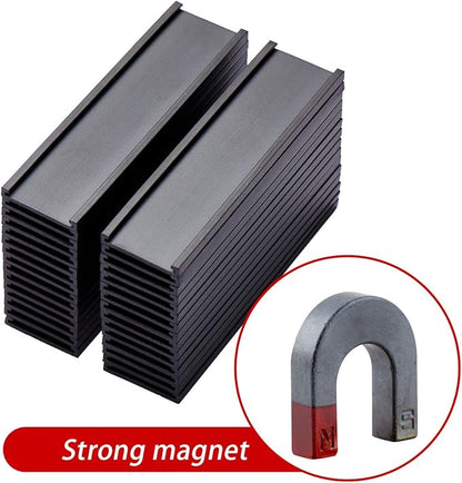 Eeoyu Magnetic Label Holders with Magnets Magnetic Data Card Holders with Clear Plastic Protectors for Metal Shelf, Whiteboard, Set of 30 (0.8 x 3 Inch)