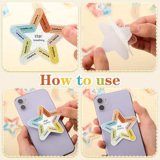 Libima 72 Pieces Anxiety Sensory Stickers Anxiety Textured Stickers Fidget Stickers Mindfulness Sticker School Counselor Supplies Adult Sensory Items Anxiety Relief, 9 Styles(Retro Color)