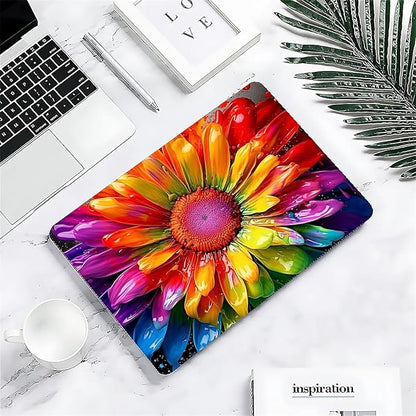 Compatible with MacBook 12 Inch A1534, Colorful Rainbow Sunflowers Hard Plastic Shell Cover Case
