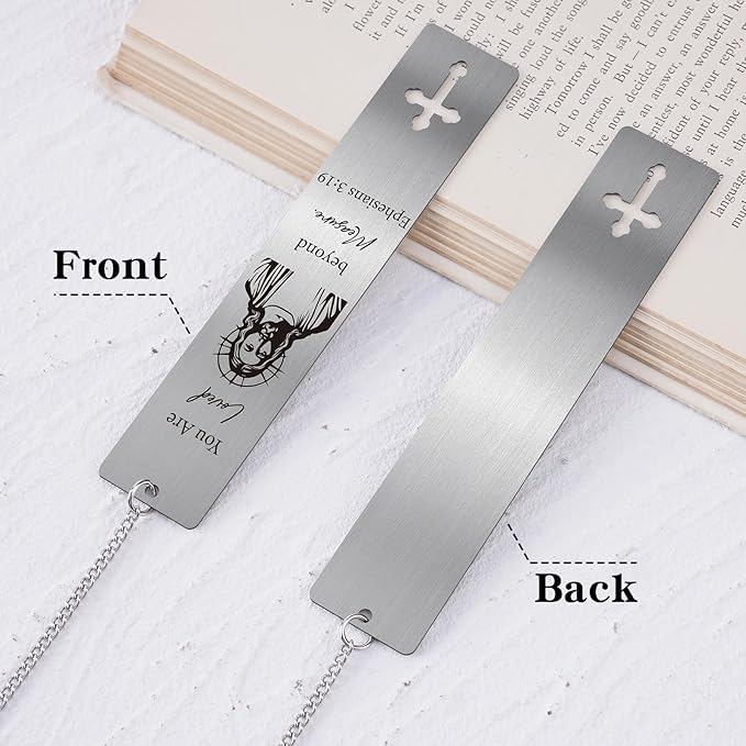 Jesus Christian Metal Bookmark - 2 PCs Bible Verse Bookmarks for Reading Women Men Religious Scripture Gifts Trust in The Loid Book Marks Cross for Book Lovers Readers Christmas Birthday