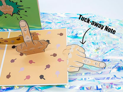 Funny 3D Middle Finger Pop Up Card, Naught Joking Greeting Card- Prank Gift, Gag Gift, Offensive Humor, for Friend, Birthday, Just Because, Get Well Soon
