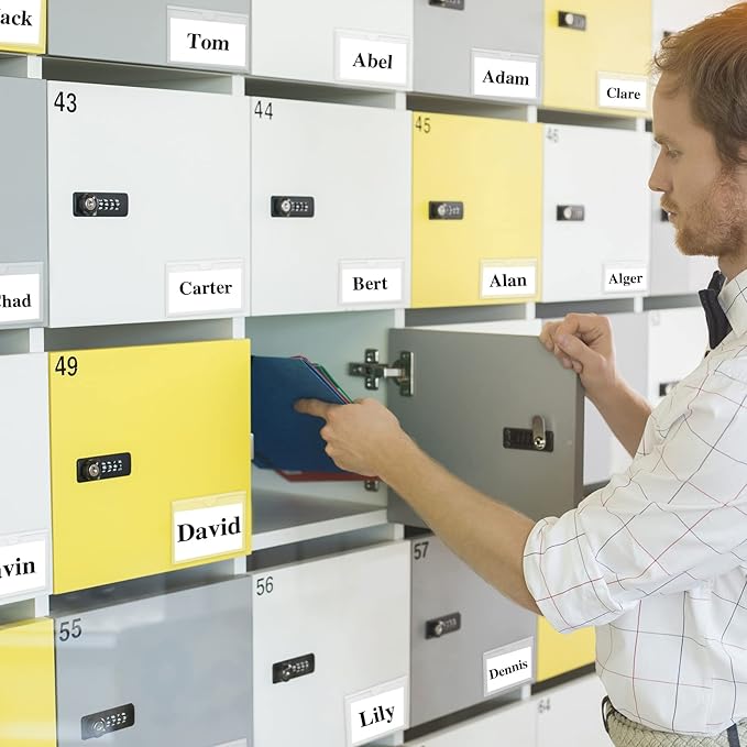 100 Pack Self-Adhesive 3" x 5" Index Card Pockets with Top Open for Loading, Clear Plastic Index Card Lables Holder for Organizing Storage Bins and Protecting Cards Photos Labels