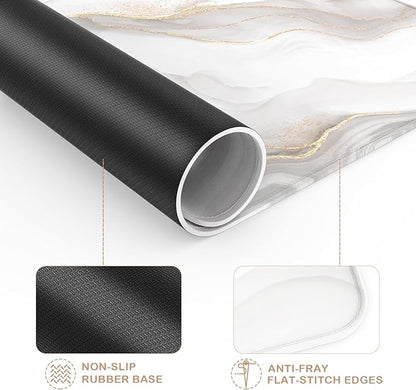 eulps Mouse Pad with Stitched Edge, Multiple Patterns Computer Mouse Pads with Non-Slip Rubber Base, Washable Cloth Mousepad, for Gaming, Laptop, PC (Ivory Gold)