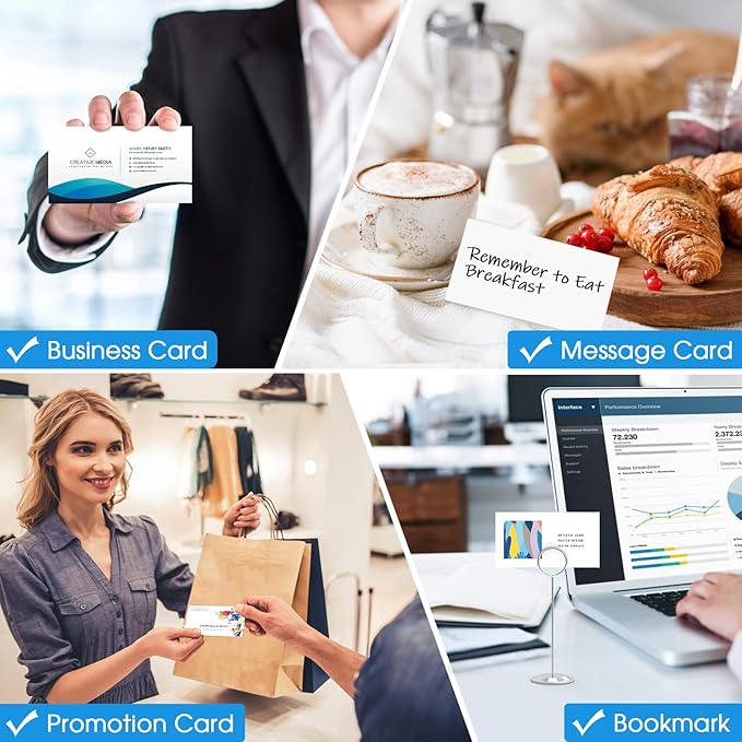 MaxGear Business Card 200 Printable Business Cards, Printable Card Paper Compatible with Laser & Inkjet Printer, Double-sided Printing, Heavyweight, Matte White Paper, 10 Cards/Sheet, 3.5" x 2" (8871)