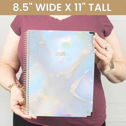 bloom daily planners HARDCOVER 2025 (8.5" x 11") Calendar Year Day Planner (January 2025 - December 2025) - Aesthetic Goal Organizer - Monthly & Weekly Inspirational Agenda Book - Iridescent Opal