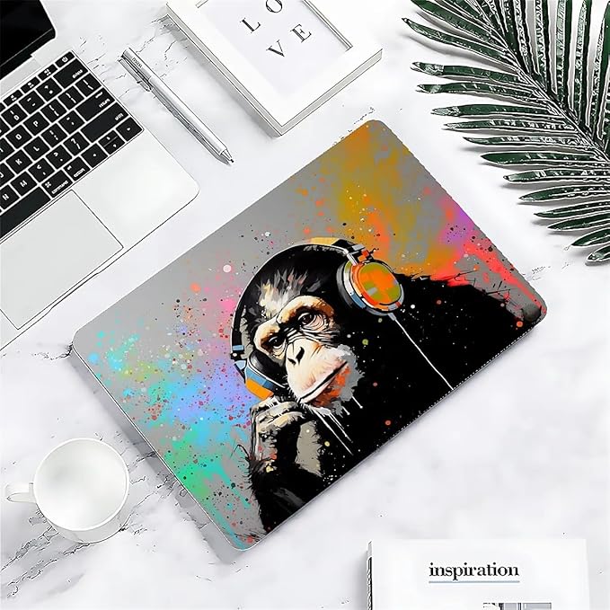 Compatible with MacBook 12 Inch A1534, Music Monkey with Headphone Hard Plastic Shell Cover Case