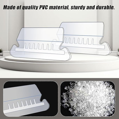 50 Set Hanging File Folder Tabs, Clear Plastic Hanging File Folder Labels Tabs with Paper Inserts Transparent File Folder Labels Tabs for Quick Identification