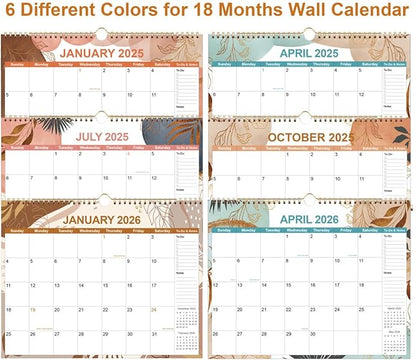 2025-2026 Calendar - Wall Calendar 2025-2026 from January 2025 to June 2026, 18 Months Calendars with Thick Paper, 11" x 14.5", Gold Leaf