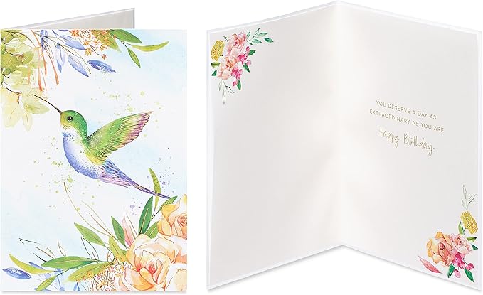Papyrus Deluxe Boxed Birthday Card Assortment, Floral and Candles (4-Count)