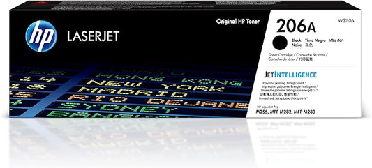 HP 206A Black Toner Cartridge | Works with HP Color LaserJet Pro M255, HP Color LaserJet Pro MFP M282, M283 Series | W2110A , 1 Count ( Pack of 1)