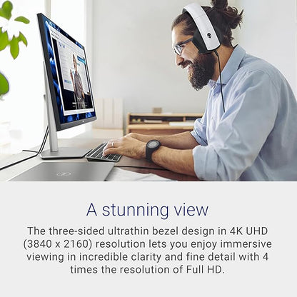 Dell S2721QS Monitor 27 Inch, 4K UHD (3840 x 2160) IPS Display, Ultra-Thin Bezel, AMD FreeSync, HDMI, DisplayPort, VESA Certified - Silver