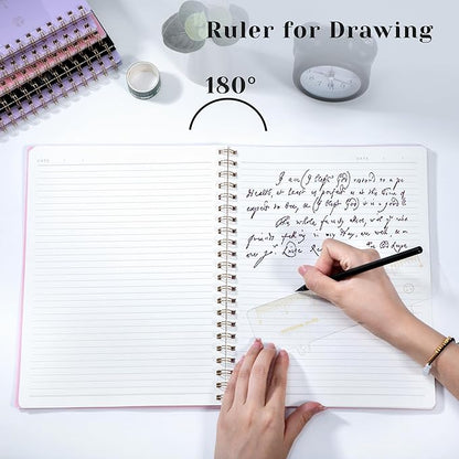 Yoment Spiral Notebook 8.5 x 11 A4 Large Notebooks for Work College Ruled Journaling Notebooks, 100 GSM Paper, Spiral Bound Journal for School Note Taking Writing, A4 Pink