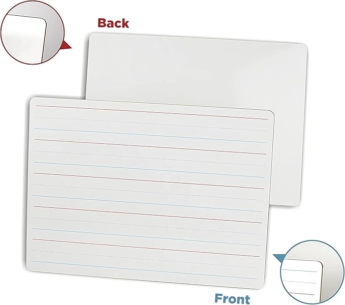 1 Small Dry Erase Board for Kids - Mini White Board for Students and Teachers - Durable and Portable Individual Whiteboard with Rounded Corners - Double Sided Small White Boards (9x12 Inches)