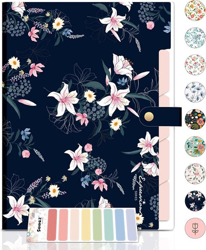 Sooez File Folders Organizer, Folders with 5 Pockets, Folders for Documents w/Sticker, Accordion File Organizer, Paper Receipt Bill Filing Organizer, School College Office Travel Essentials Supplies