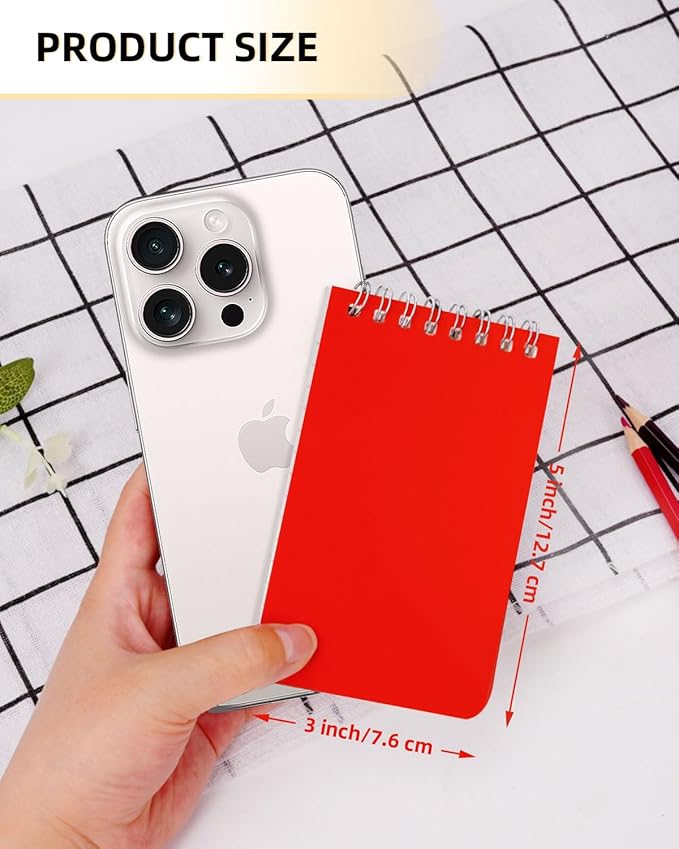 Mini Spiral Notebooks Bulk 3x5 Inch Memo Pads, 30 Packs Small Notepad Top Bound, 10 Vibrant Colored, 60 Sheets/120 Pages Pocket Notepads for Home, School, College, Office, Work, Travel