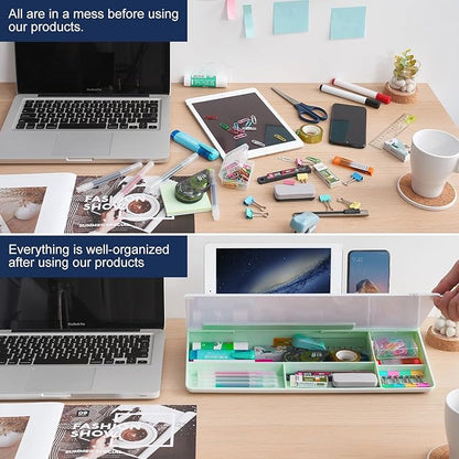 TSJ OFFICE Desktop Whiteboard Dry-Erase-Board - Computer Keyboard Stand White Board Surface Pad with Drawer, Desk Organizers with Accessories for Office, Home, School Supplies