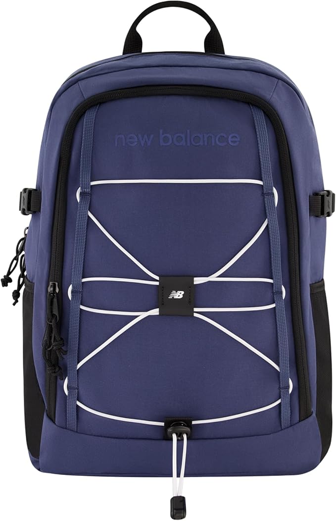 New Balance Laptop Backpack, Terraine Bungee Computer Travel Bag for Men and Women, Blue, 18 Inch