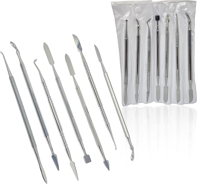 CYNAMED Stainless Steel Spatula Wax & Clay Sculpting Tool Carver Set (7PK)