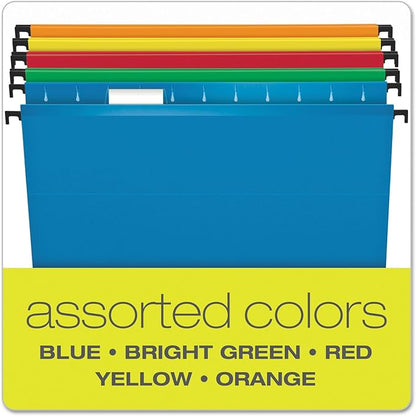 Pendaflex SureHook Reinforced Hanging Folders, Letter Size, Assorted Colors, 20 per Box (6152 1/5 ASST)