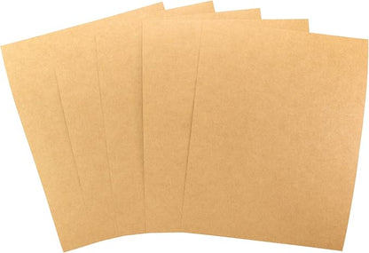Cardstock 8.5 x 11 Paper Pack - 65lb Smooth Card Stock for Crafts, Cardmaking, Printers - 100 Scrapbook Sheets - Double Sided with Solid Core, Kraft