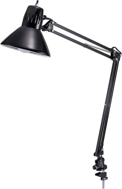 Bostitch Office VLF100 LED Swing Arm Desk Lamp with Clamp Mount, 36" Reach, Includes LED Bulb,Black