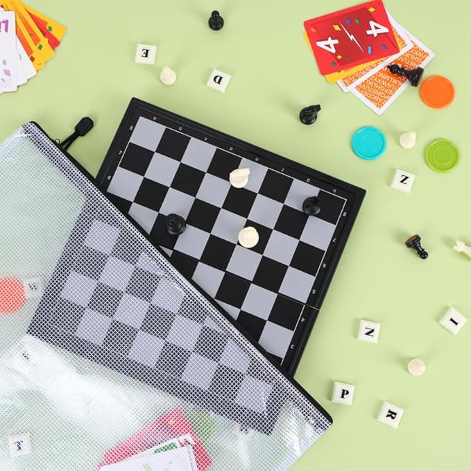 EOOUT 24pcs Mesh Zipper Pouch, A3 Size Board Game Storage 16.6 x 12.2 in Extra Large File Bags 6 Colors Waterproof Zipper Pouches for Travel, Puzzles, Office, and Home Organize