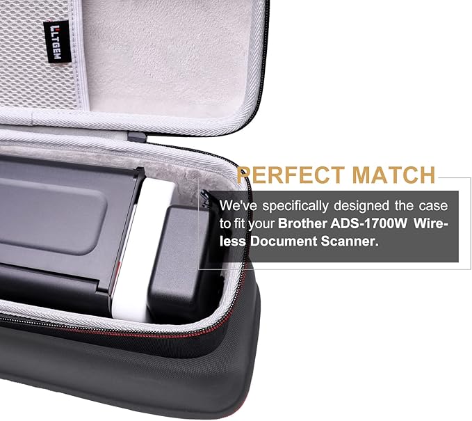 LTGEM Hard Case for Brother ADS-1700W / ADS-1200 / ADS-1250W Wireless Document Scanner - Travel Protective Carrying Storage Bag