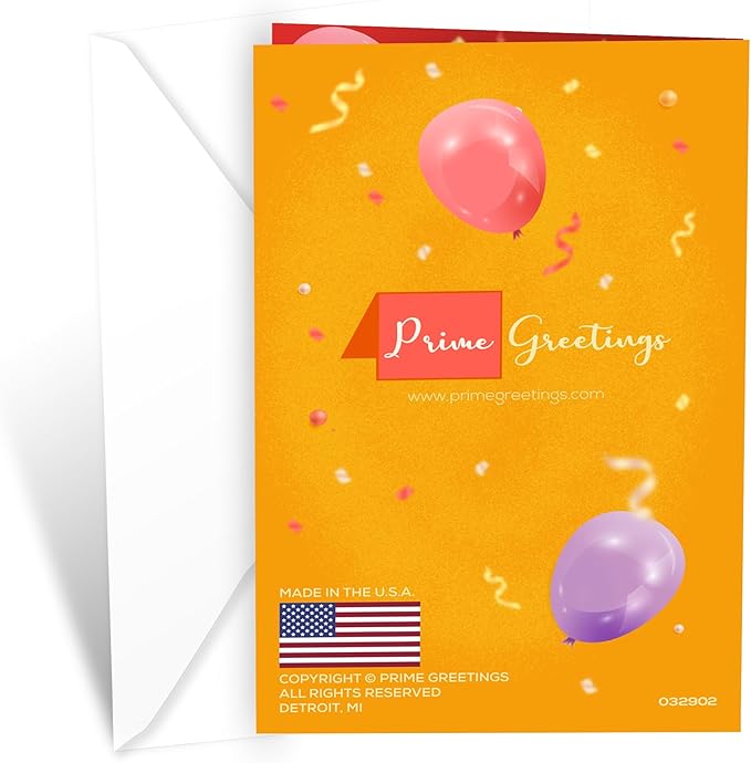 Prime Greetings Grandma Birthday Card, Made in America, Eco-Friendly, Thick Card Stock with Premium Envelope 5in x 7.75in, Packaged in Protective Mailer