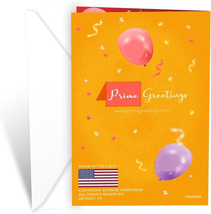 Prime Greetings Grandma Birthday Card, Made in America, Eco-Friendly, Thick Card Stock with Premium Envelope 5in x 7.75in, Packaged in Protective Mailer