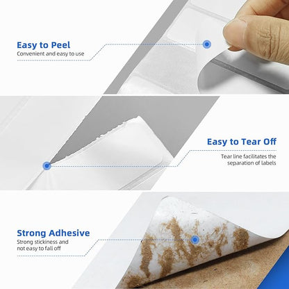 1 Roll 4" x 3" Direct Thermal Labels for Barcodes Postage Address Shipping Labels Compatible with Rollo & Zebra Desktop Printers Adhesive - 500 Labels/Roll