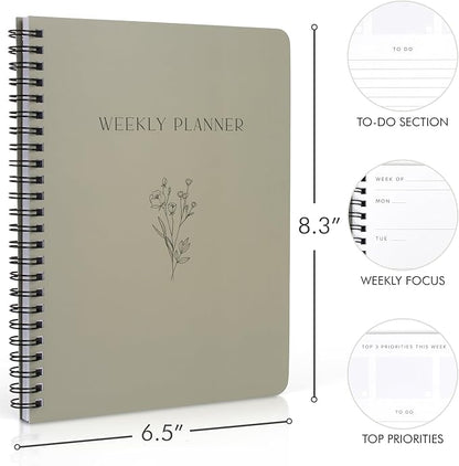 Beautiful Daily and Weekly Planner - To Do List Notebook to Easily Organize Your Agendas And Boost Productivity in School Or At Work - Stylish College or Office Supplies For Women
