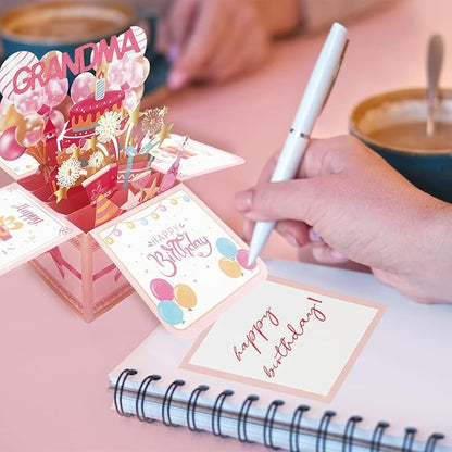 Asmallgf Great Grandma Birthday Gifts, Personalized Birthday Popup Card for Granny Nana, Best Nana Gifts from Granddaughter Grandson