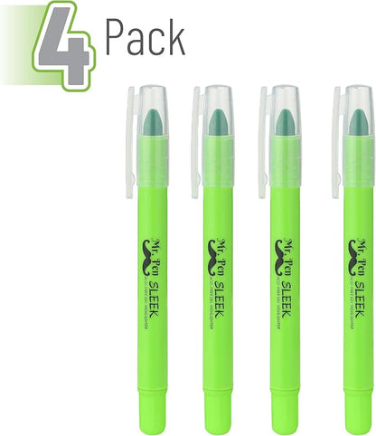 Mr. Pen No Bleed Gel Highlighter, Bible Highlighters, Green, Pack of 4
