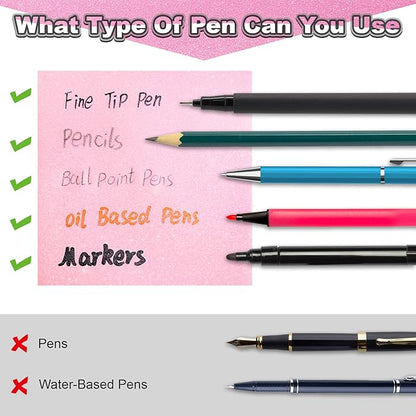 SYMDROMIA Transparent Sticky Notes 12 Pack, Frosted Glitter Colored 3x3 Inch, High Transparency Glass-Like Adhesive Clear Seee Through Sticky Notes for Women Office School Supplies 600 Sheets