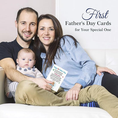 FaCraft Happy First Fathers Day Card for New Dad Dad to Be Expecting Fathers, 4 x 6 Happy 1st Fathers Day Gift Card with Envelope from Wife Daughter Son Baby Boy Girl(Cute Bear)