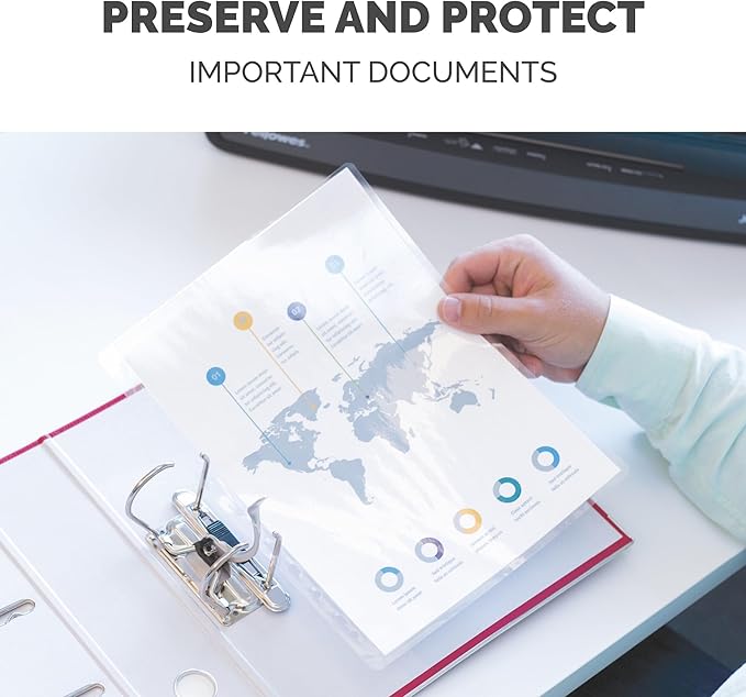 Fellowes Thermal Laminating Pouches, Letter Size Sheets, 5mil 200pk, Clear (5743601)