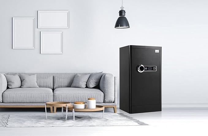 Tenamic Deluxe Biometric Fingerprint Safe Box Smart Touch Screen Fireproof Safe for Home Office Hotel 5.1 Cubic Feet