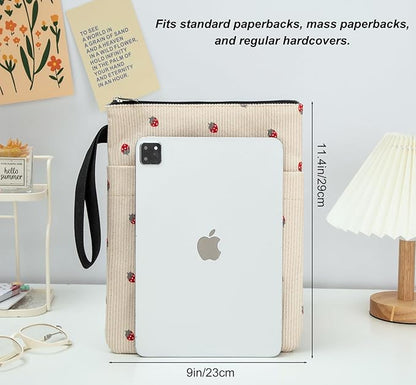 DSIUE Book Sleeve, Book Covers for Paperbacks with Zipper, Book Lover Gifts