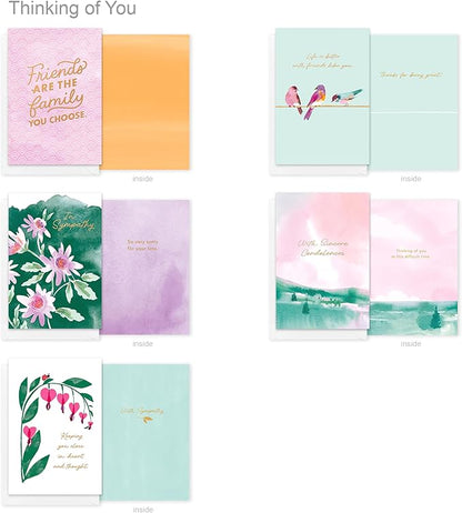 American Greetings 15-Count Thinking of You Card Bundle with Envelopes- Get Well, Support, Friendship, and Sympathy