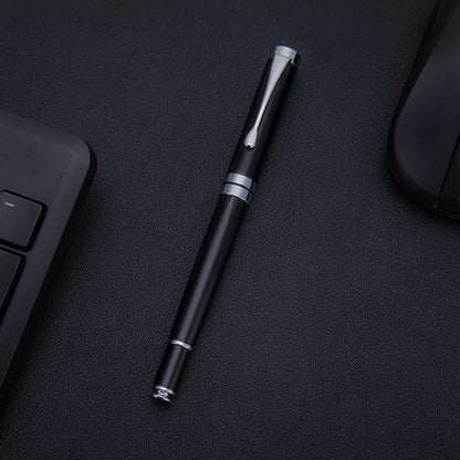 BEILUNER Ballpoint Pens, Stunning Black Chrome Ballpoint Pen with Silver Trim, Best Ball Pen Gift Set for Men & Women, Professional, Executive, Office, Fancy Pen-Gift Box With 0.5mm Extra Black Refill