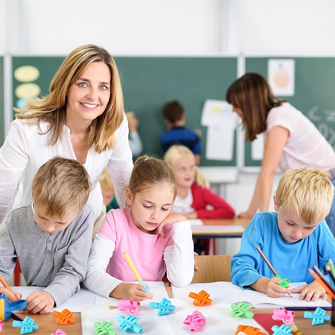 SANNIX 8 Pack Pencil Kids Grips for Kids Handwriting, Pencil Holder Grip Posture Correction Training Pen Writing Aid Tool for Kids Preschools PKidsosture Correction Training Elementary Teaching Tools