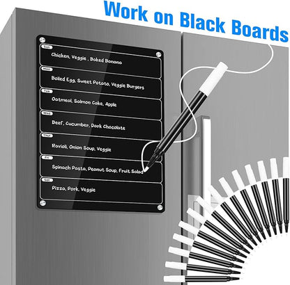 Liquid Chalk Markers White for Blackboard Wet Erase Marker for Black Glass Dry Erase Board Black Acrylic Planning Board Window Mirror Halloween Painting, 14 White Markers, 1mm Fine Tip, Easy Wet Erase