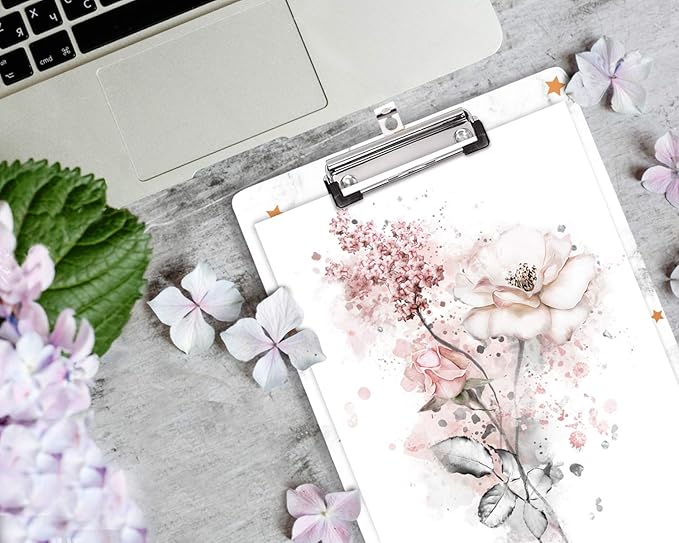 WAVEYU Clipboard, Pineapple Hardboard Office Clipboard, Cute Golden Decorative Clipboard with Low Profile Clip Chic Designed for Students Classroom School and Office Use, Pineapple (12.5"x9")