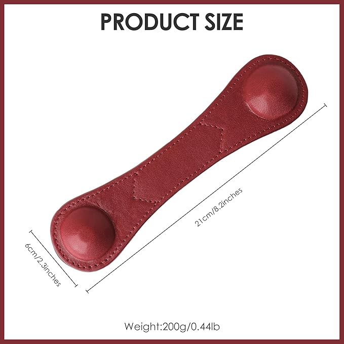 KINIVA Leather Weighted Bookmarks Book Weight Page Holder for Reading,Book Open Holder for Kids Adult,Gifts for Reader (Red)