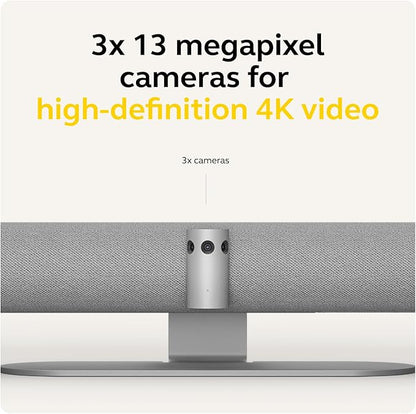 Jabra PanaCast 50 – Intelligent 180° Panoramic-4K Meeting Room Video Camera – Inclusive Video Conferencing Camera with Full Room Coverage, Easy to Set-Up Wide Angle Webcam with Microphones - Grey