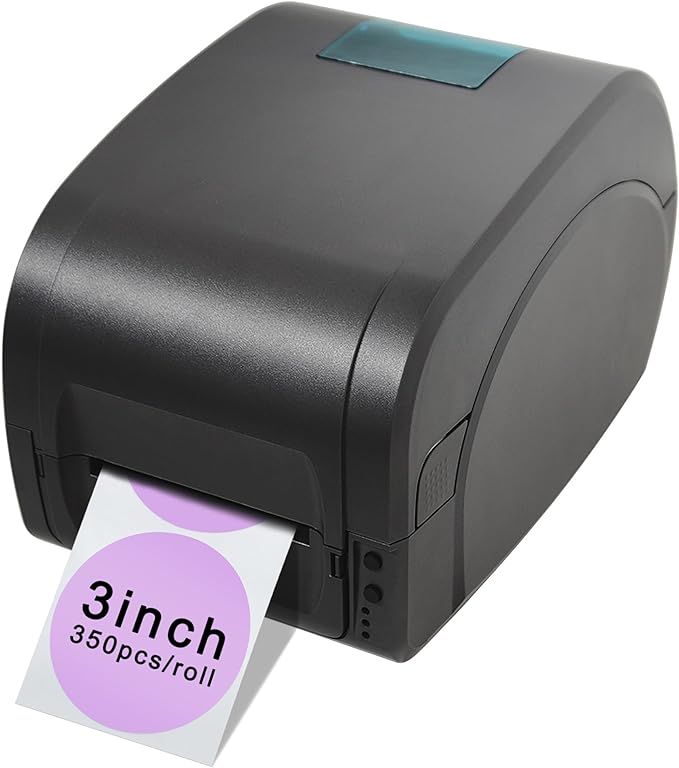 Hybsk 3 inch Circle Color Direct Thermal Stickers Shipping Labels for Barcodes,Name Tag,DIY Logo Design,QR Code,Inventory– Compatible with Zebra,Rollo,Munbyn,and More-750 pcs (3 inch,Purple)