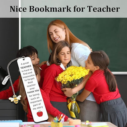 Teacher Christmas Gifts, Teacher Appreciation Gifts, Teacher Gifts for Women, Cute Bee Bookmark Gifts for Teachers, Teacher Thank You Gifts, Valentines Day Gifts for Teachers, Teacher Retirement Gift